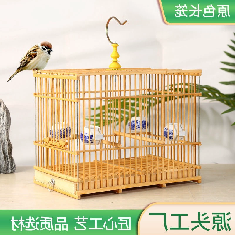 Бамбуковая клетка для птиц Bamboo Fang, клетка для мелких птиц, бамбук, декоративная