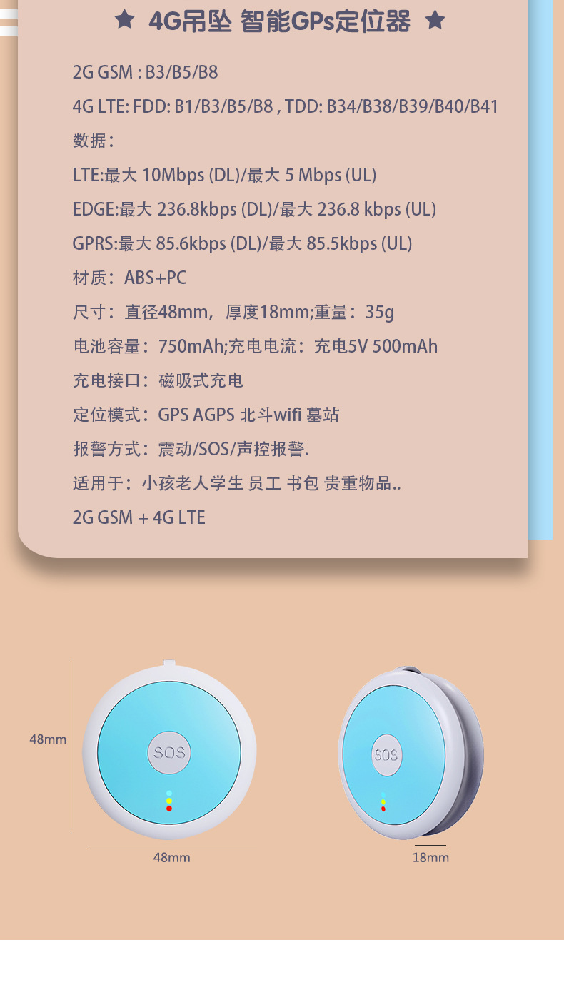 5g Kids Gps Tracker Gps Tracking Device for Children, Babies, Elderly, Anti-Abduction, Anti-Dementia, Anti-Loss, Portable Locator