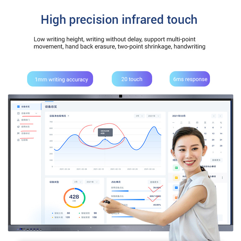 Cloud smart teaching all-in-one machine touch screen video conferencing machine kindergarten multimedia large screen