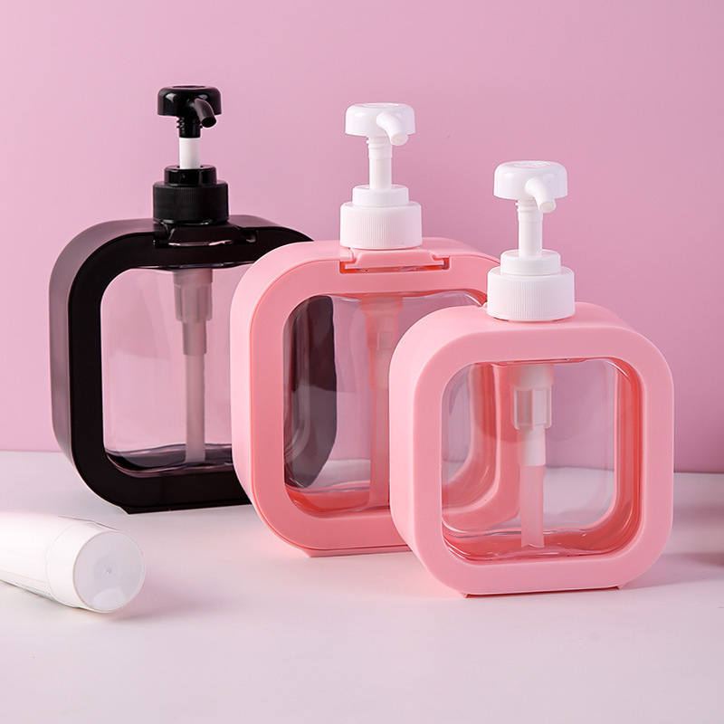 日式洗洁精分装瓶空瓶替换大容量按压式洗衣液洗手液透明分装瓶子