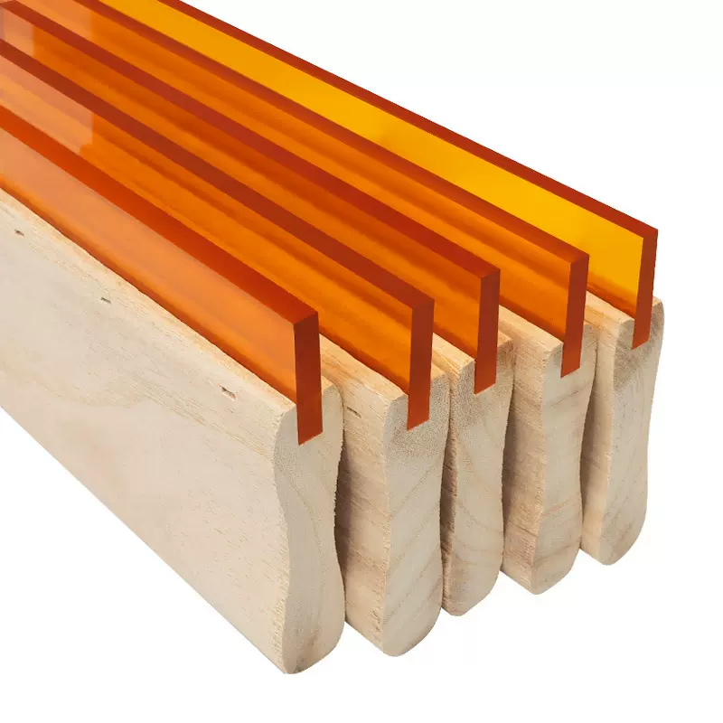 PU胶刮丝网材料 50*9木柄平口刮刀 75度平口胶刮 刮刀板 丝印刮