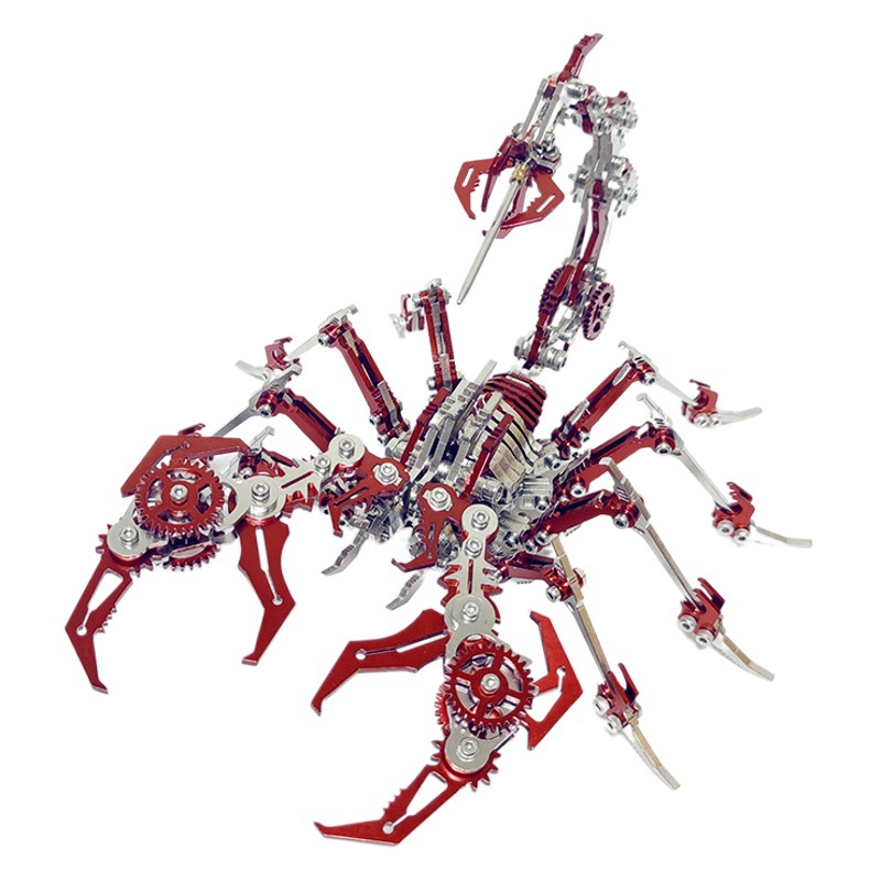 Monstruo de acero color escorpión rey escorpión 3D metal montaje modelo mecánico montaje hecho a mano rompecabezas de alta dificultad juguete