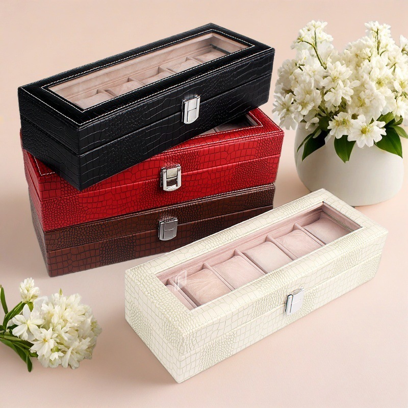 Spot Wholesale Leather Watch Storage Box Watch Packaging Box Home Watch Jewelry Box Gift Box Leather Watch Box