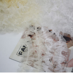 5.0 cm chiffon pleated lace trim, bed linen, clothing, curtain, cuff, hem, craft fabric