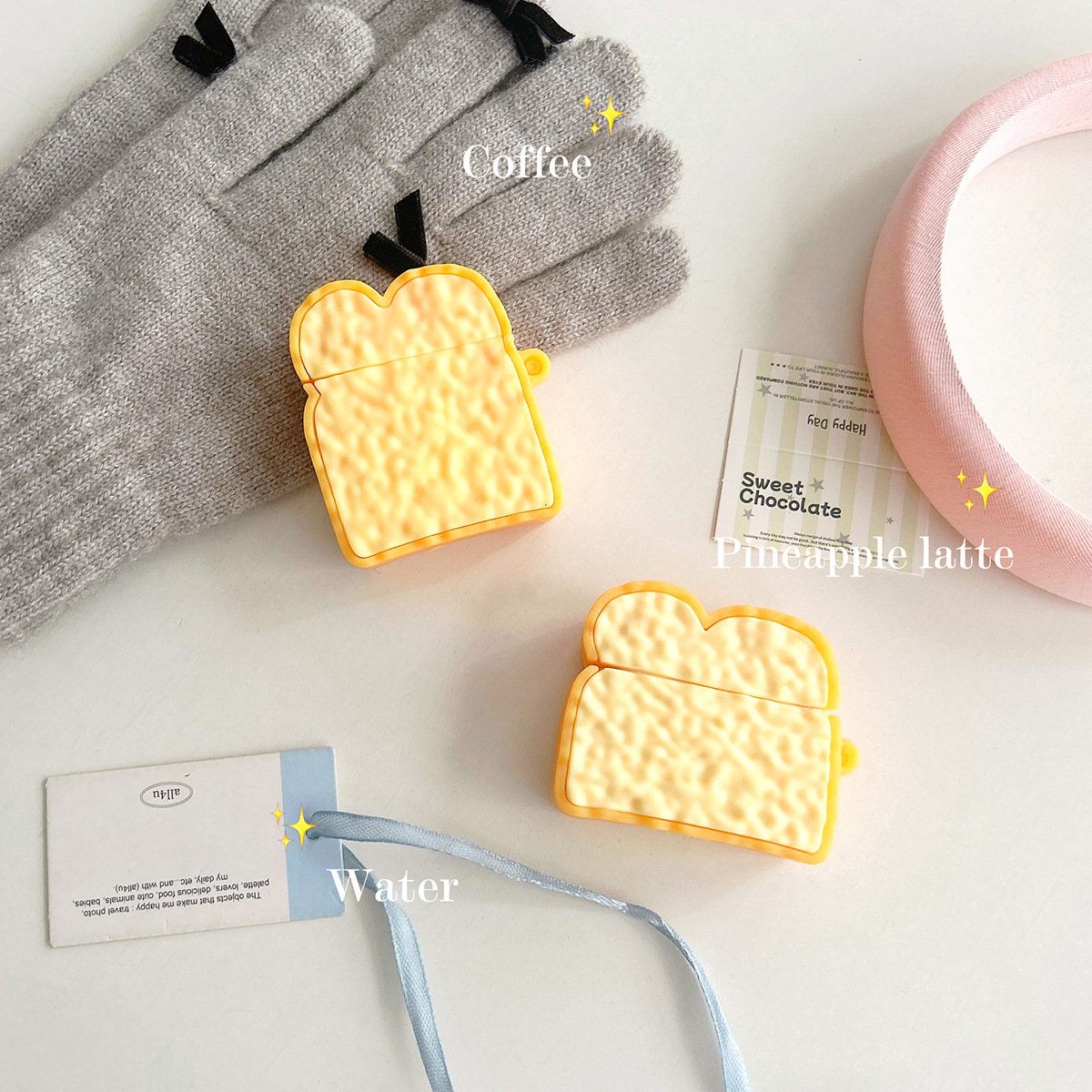 Pan tostado para AirPods3 cubierta pro2 Apple Bluetooth 1 / 2 generación de auriculares Huawei cartoon