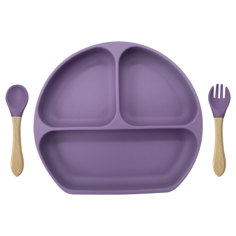 딥 퍼플 (웃는 얼굴 접시 나무 포크 스푼 361g)