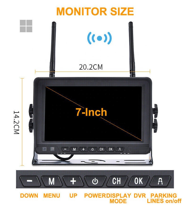 12-24V Wide Voltage 2.4g Digital Wireless Image High-Definition Ahd1080P Monitoring Truck Driving Recorder