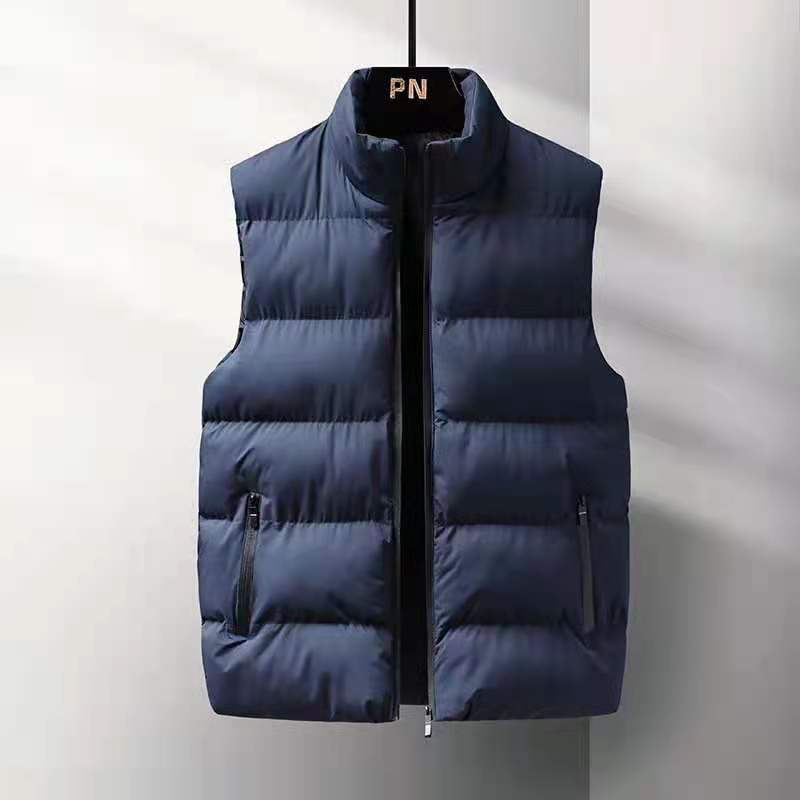 Chaleco de algodón de pluma para hombres de invierno estilo coreano tendencia delgada guapo ocio chaqueta de hombre grande caliente