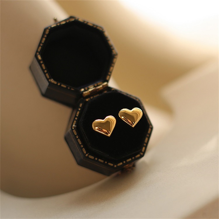 Simple Style Heart Shape Stainless Steel Ear Studs Stainless Steel Earrings
