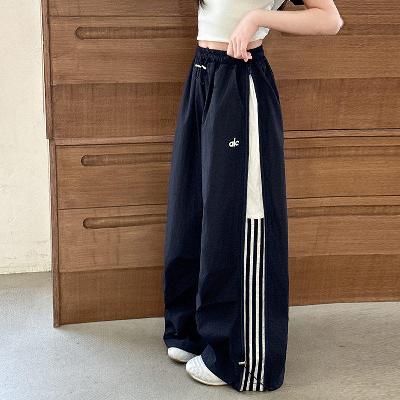 Girl's Pants Summer Thin 2025 New Cool and Sough Quick Dry Crock Pants Junior High School Students Ice Wide Leg Pants