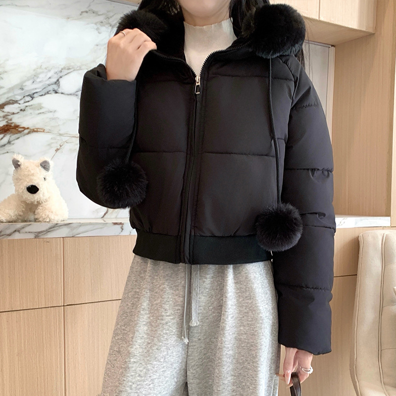 2025 invierno nuevo abrigo de algodón de pluma de mujer corto pequeño abrigo de algodón grueso abrigo de moda cálido y chaqueta de algodón image 6