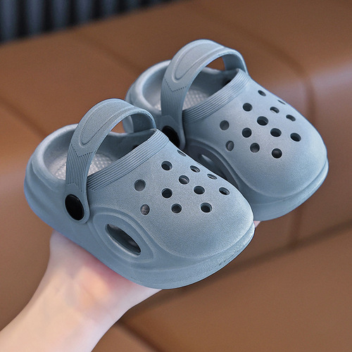 Children's Slippers for Boys and Girls, Baby Home and Outdoor Soft Non-slip Cap-toe Crocs, Summer Learning to Walk Shoes