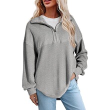 Z 12299 Zipper V Neck Pullover ��ɫ����l�� �W���羳���R�d��