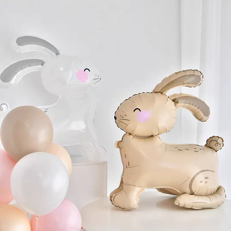 3D Three-dimensional Sitting Rabbit Aluminum Balloon