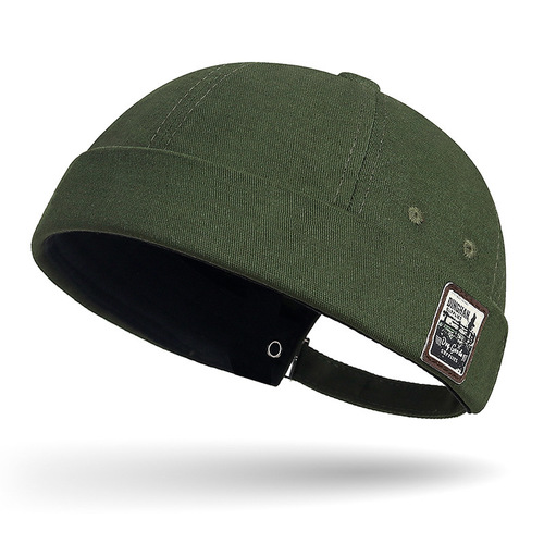 Spring and Autumn Plain Brimless Melon Rind Hat Unisex Hip-Hop Korean Style Hat Street Fashion Retro Landlord Hat