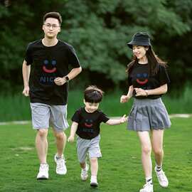 低价冲量新款夏高级感短袖夏装亲子装一家三四口亲子装母女款