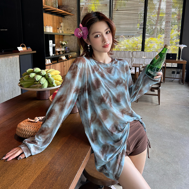 Swimsuit Women's Summer Split Three-Piece Blouse Long-Sleeved Large Size Covering Flesh Conservative High-End 2025 New Hot Spring Swimsuit
