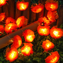 led万圣节大丽菊灯串菊花灯清明节万寿菊串灯鬼节公墓装饰造型灯