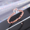 曹适 Zirconium, copper platinum wedding ring, wish, ebay, European style, simple and elegant design