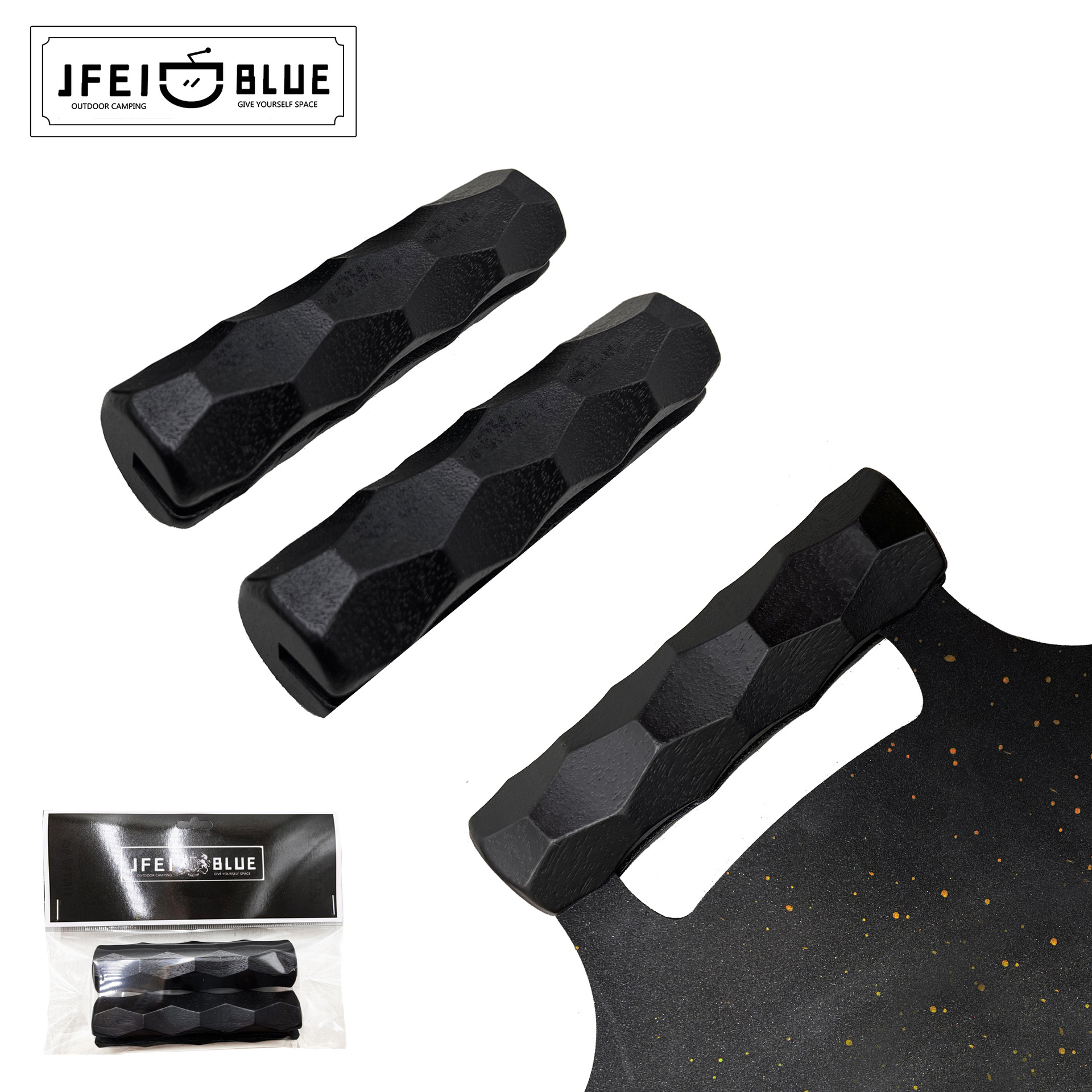 Acampar al aire libre portátil barbacoa placa mango de madera maciza coreano barbacoa placa anti-scald binaural placa para hornear Sapele mango de madera