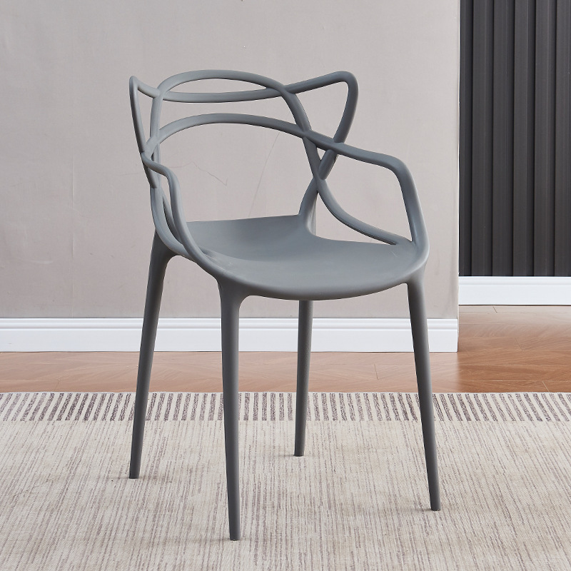 Silla de comedor nórdica red silla de maquillaje silla de plástico moderna silla simple silla de gato plástico casero taburetes apilables