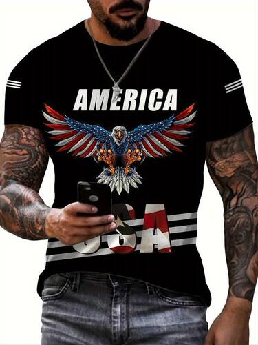 Cross-border Paris letter print men's T-shirt trendy short-sleeved summer hot-selling round neck top sports casual short-sleeved