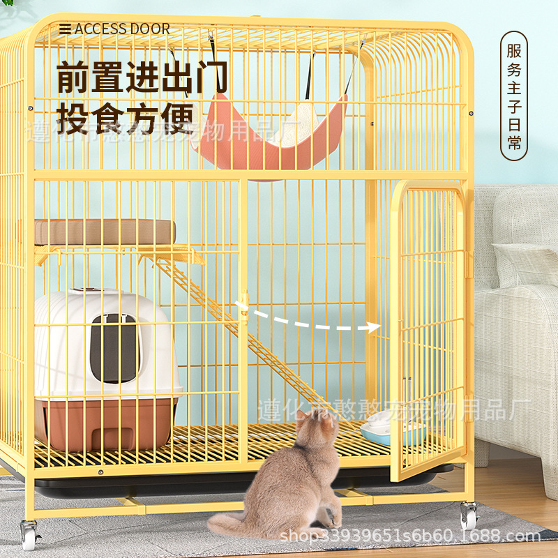 Gato jaula gato Villa jaula de gran tamaño con inodoro integrado mascota gato Nido Villa Casa del gato de la casa Casa del gato