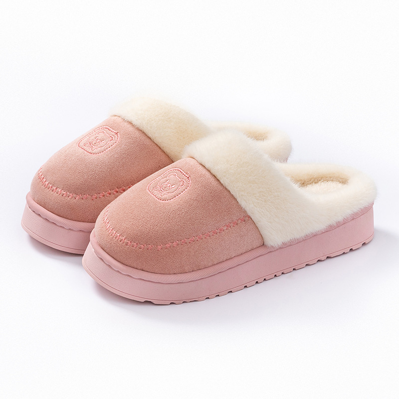 秋冬用女性用綿スリッパ、家庭用、ふわふわで暖かい、厚底、柔らかい、快適、カップル、産後、男性用スリッパ|undefined