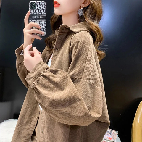 2024 Spring and Autumn New Cardigan Lazy Style All-match Shirt Jacket Trendy