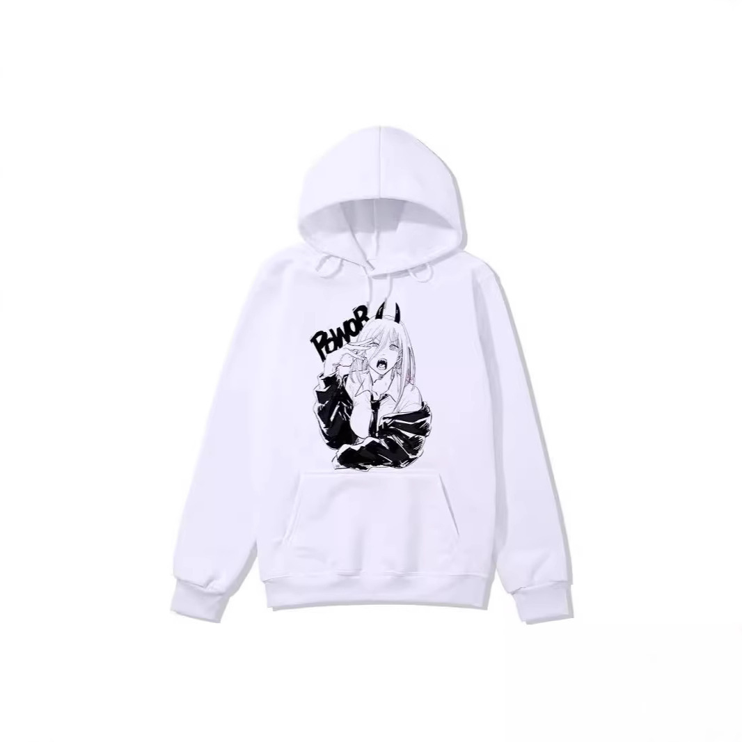 Motosierra hombre Chainsaw Man otoño e invierno pareja más terciopelo suelta sudadera con capucha anime hoodie comercio exterior