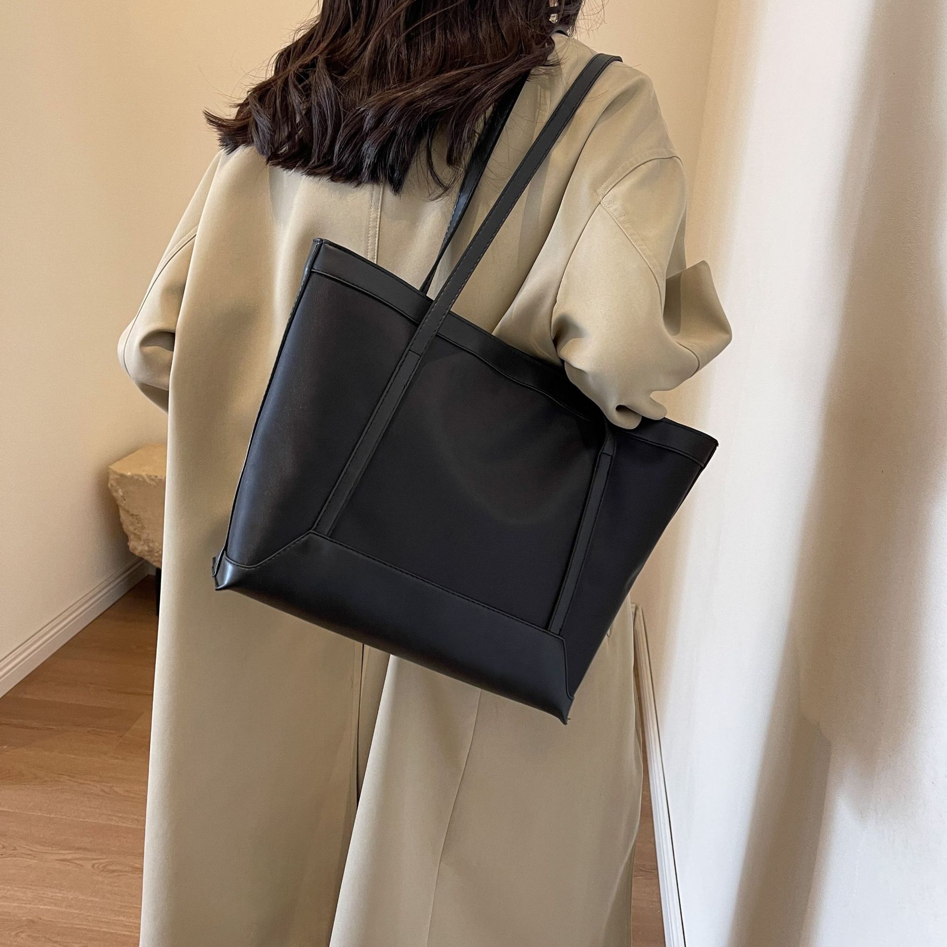 Shoulder Bag Bags Type Daily Occasion Women's Backpack Backpack Solid Color Pattern Women's Large Cloth Solid Color Classic Style Square Zipper Shoulder Bag