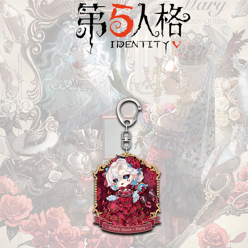 Homemade Acrylic Game Peripheral Keychain Red Lady Cartoon Creative Student Backpack Pendant