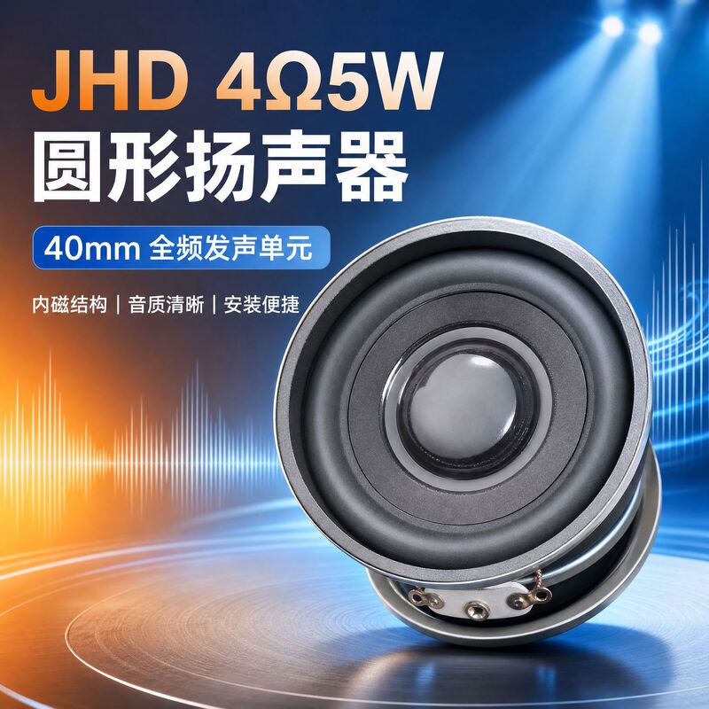 4Ω5W Circular Speaker Jhd Internal Magnetic Speaker Full-Range Sound Unit 40mm Circular Full-Range Speaker
