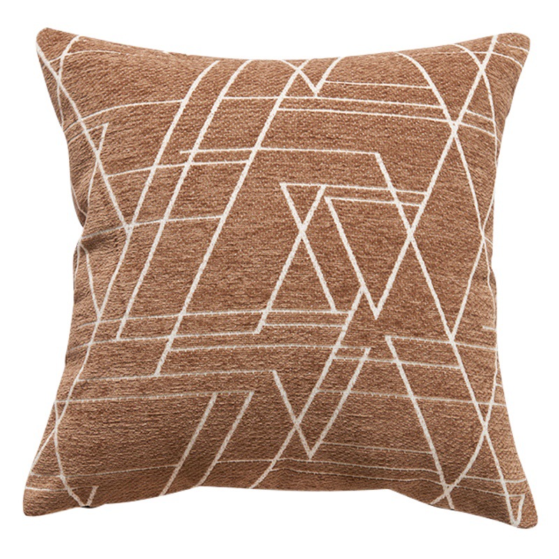 Chenille sofá cojín almohada simple línea geométrica modelo sala de estar respaldo cintura almohada en stock