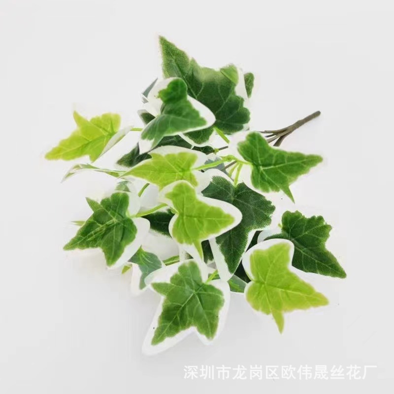 直送7頭PVC製人工観葉植物、グリーンロウ、星点目、偽の葉、ギフト、結婚式の部屋の装飾、飾り物|undefined