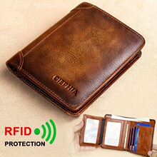 D 35642 RFID thin leather wallet RFID ����ˢǮ���羳����