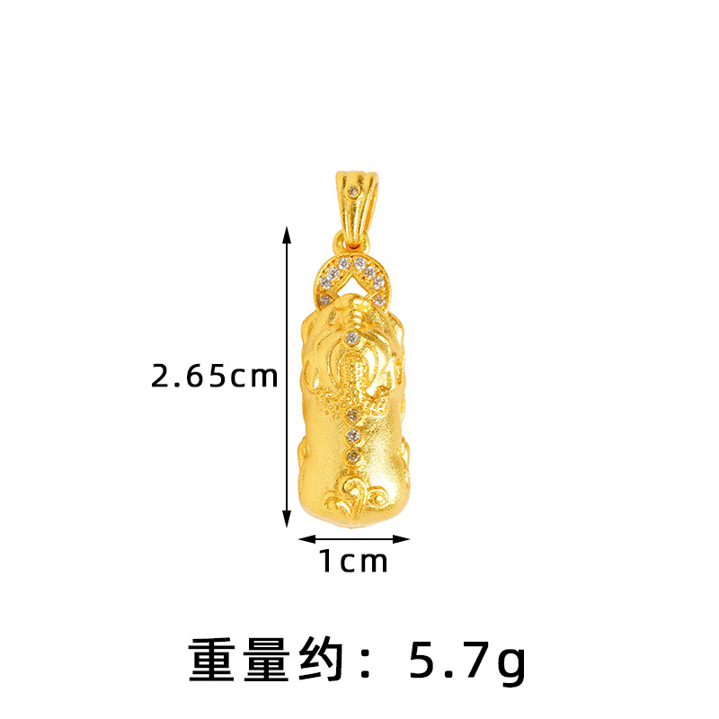 Vietnam Sha Jin Zhong engullir oro bestia oro colgante de palo de oro mujer Hulu Wei * nieve con el mismo collar Chopin no se desvanece