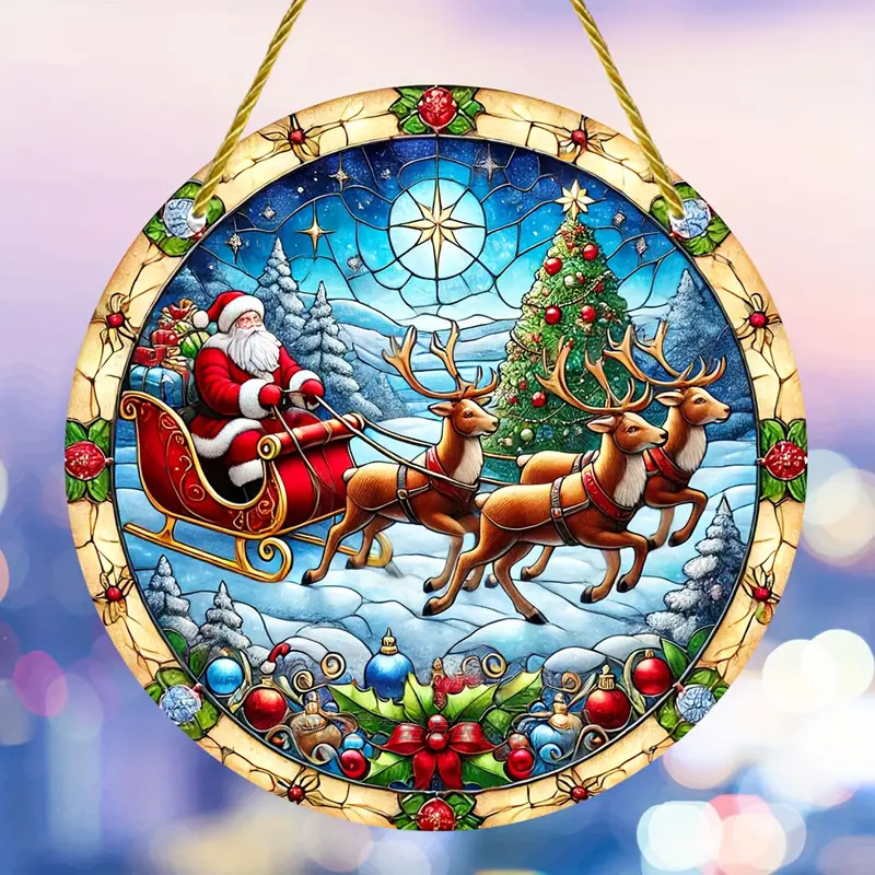 Fabricante de decoración de estilo de Navidad directa, Santa Claus, hombre de pan de jengibre y su casa de pan de jengibre decoración acrílica