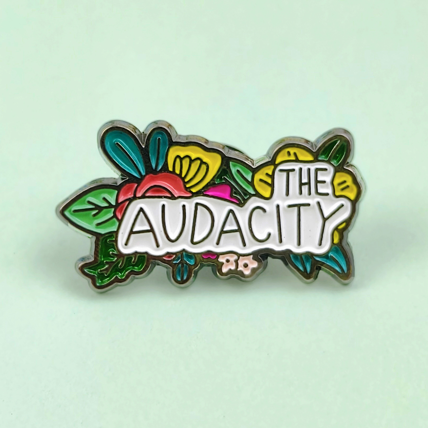 Broche de metal en inglés transfronterizo, decoración de flores de moda personalizada, insignia superior, accesorios de joyería de bricolaje hechos a mano, insignia