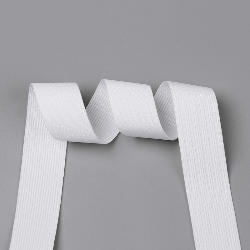 三丁厂家批发高弹力黑白钩编松紧带平纹扁橡筋针织松紧婴儿裤腰弹详情10