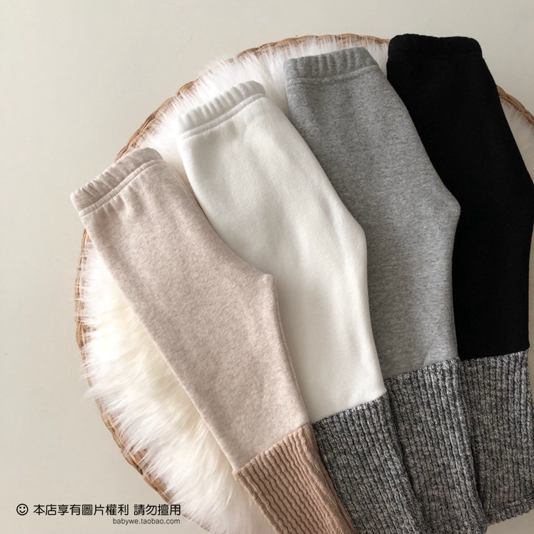 2024 niñas bebé nuevo estilo coreano de algodón de alta elasticidad leggings de color a juego pantalones de costura acanalados de color caramelo