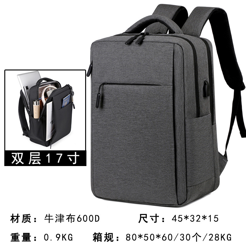 Mochila de nuevo estilo para hombre, bolso para ordenador de negocios de doble capa de gran capacidad, mochila de viaje al aire libre, mochila para mujer con impresión de logotipo
