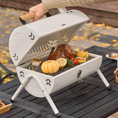 New Outdoor Portable Charcoal Grill for Home Use, Handheld Meat BBQ Grill for Camping, Mini Fire Pit