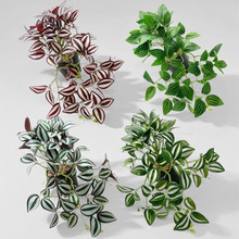 仿真绿植眼眉叶藤条西瓜纹小垂挂壁挂植物墙配材室内室外摆件装饰