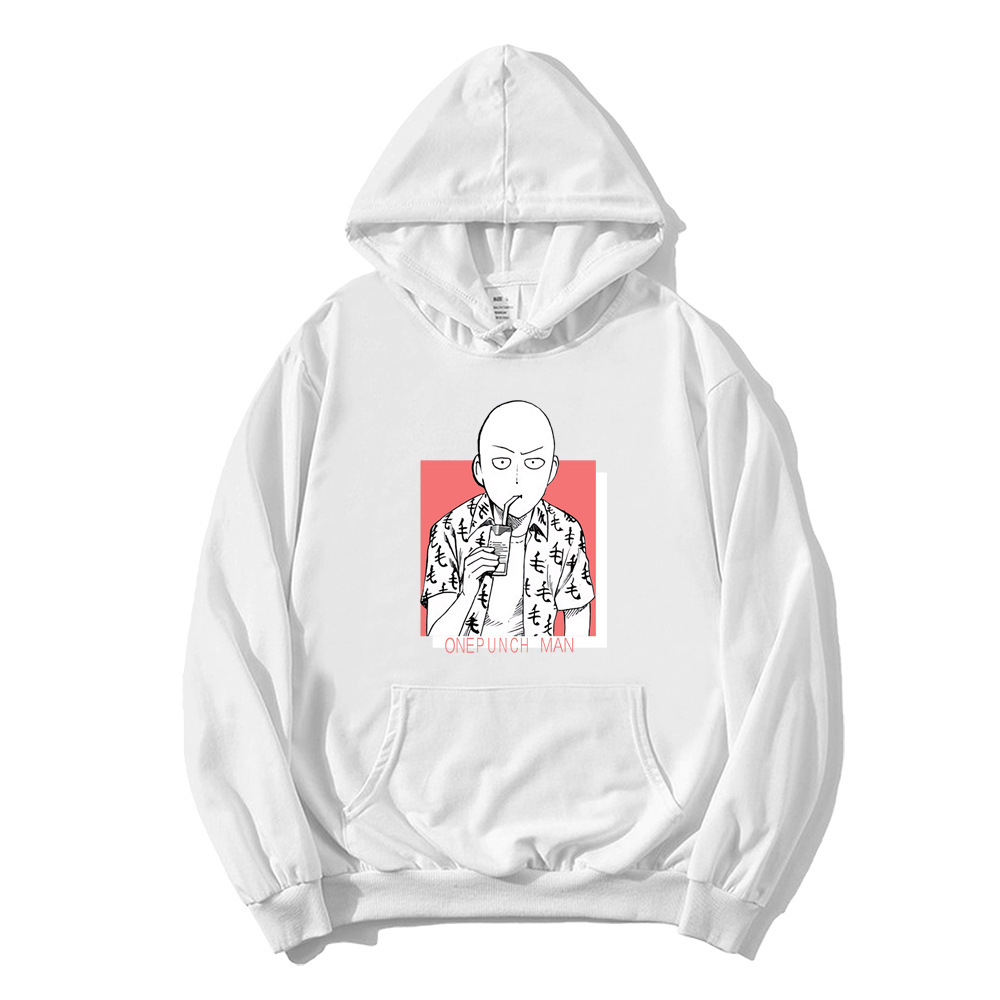 Un golpe Superman Saitama Teacher Anime Periférico Otoño e invierno Moda para hombres y mujeres Suéter de pareja Sudadera con capucha Chaqueta de manga larga