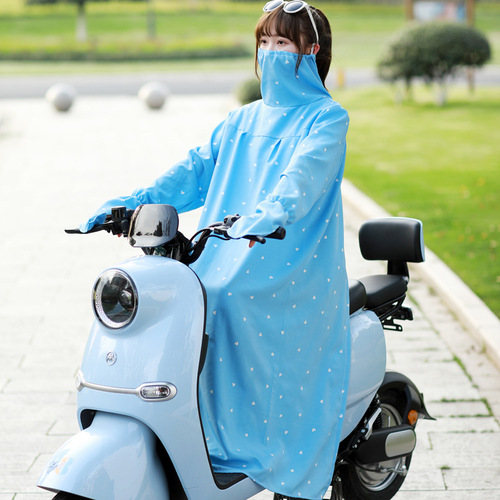 Electric vehicle sun protection clothing, women's long coat, spring and summer face covering, riding motorcycle, anti-UV, anti-exposure, sun protection clothing