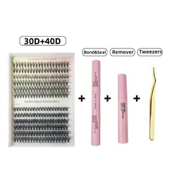 OZON假睫毛30D40D分段朵毛12排lash kit大容量套装浓密卷翘平度