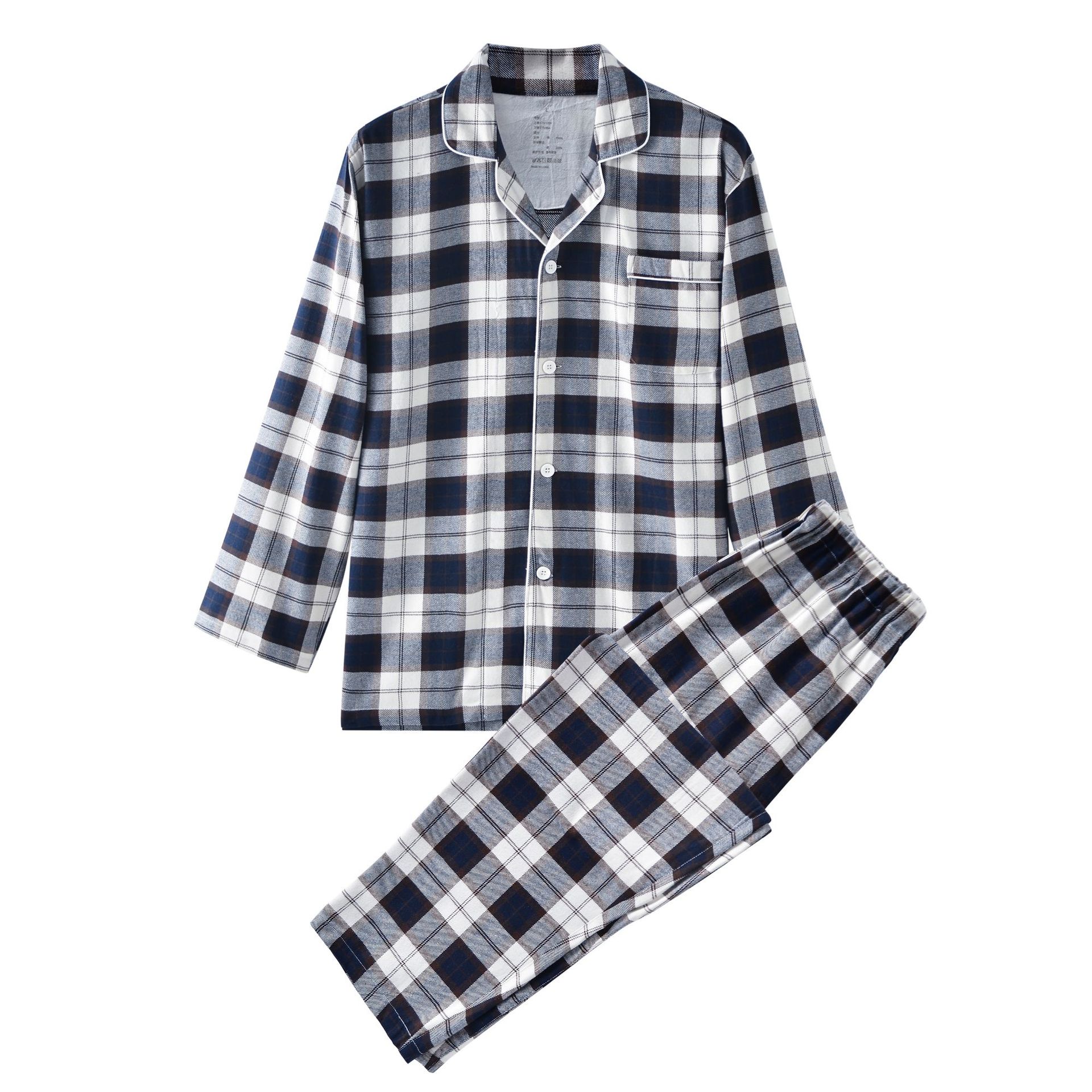 Men's ivory brown grid/flannel