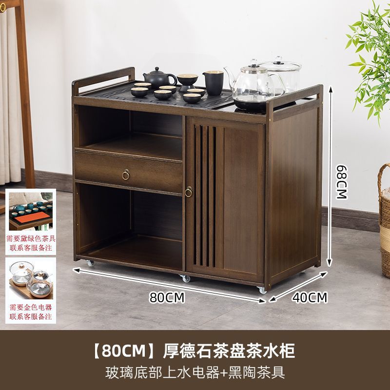 강력한 내하중, 길이 80cm, 돌차 트레이가 있는 단일 도어 - 유리 + 홍차 세트