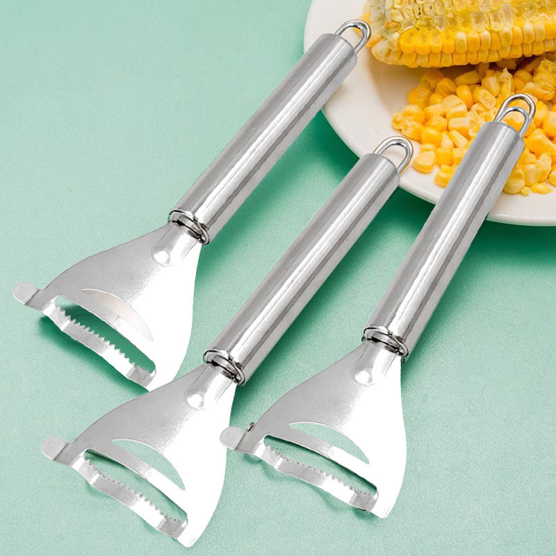 トウモロコシの皮むき器、トウモロコシ粒分離器、トウモロコシの皮むきナイフ、キッチンガジェット、ステンレス製トウモロコシの皮むき器|undefined